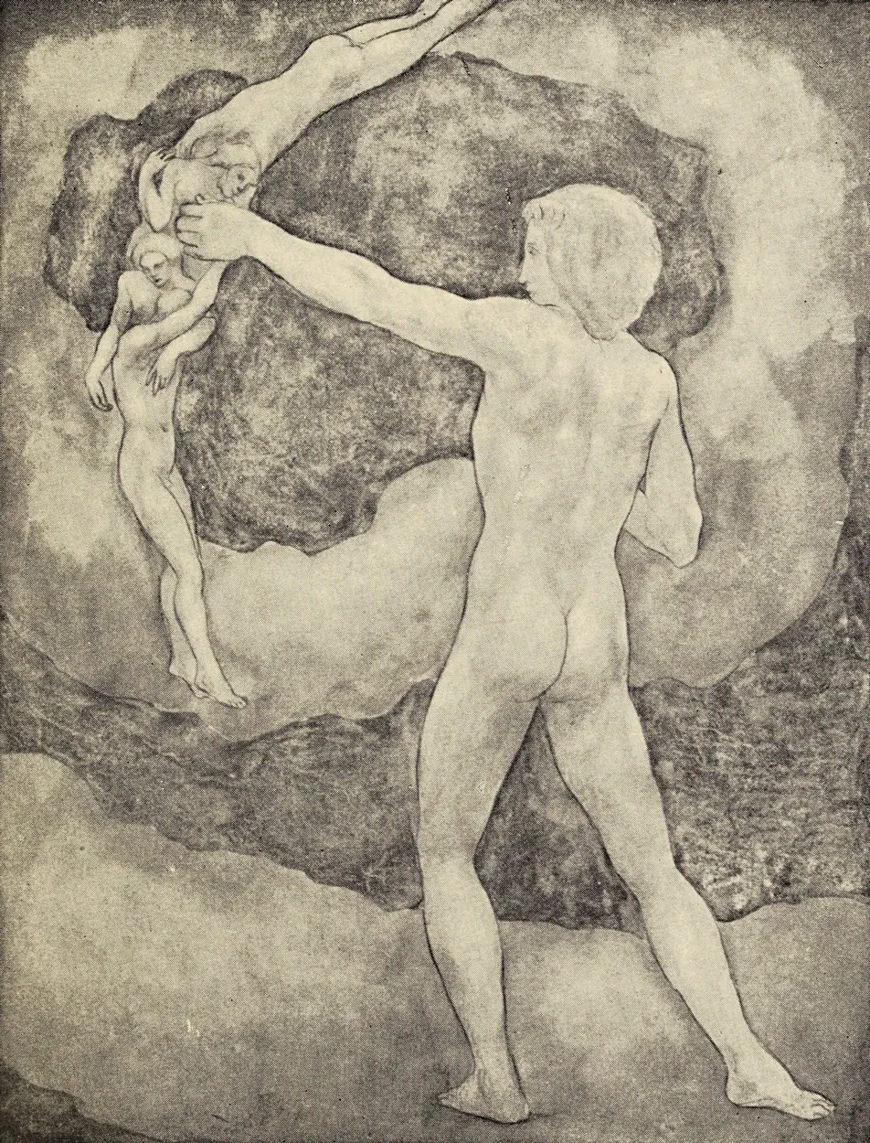 Illustration accompanying Kahlil Gibran's On Children.